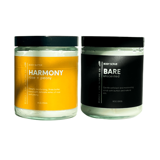 Harmony Body Butter + Body Scrub - Branch + Vine Skincare Co. -