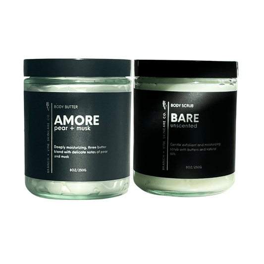 Amore Body Butter + Body Scrub - Branch + Vine Skincare Co. - Bath & Body Set