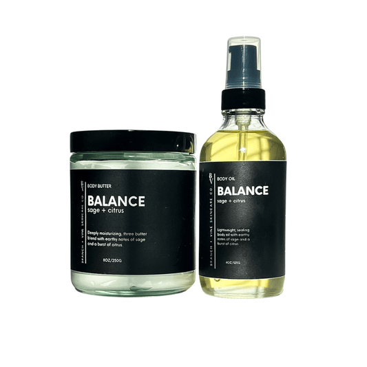 Balance Body Butter + Body Oil - Branch + Vine Skincare Co. - Bath & Body Set
