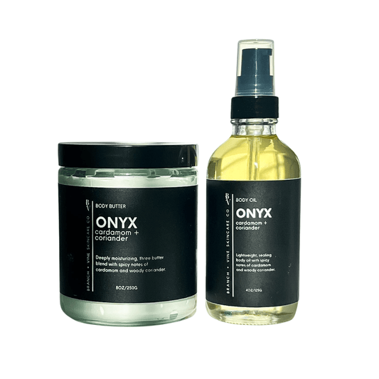 Onyx Body Butter + Body Oil - Branch + Vine Skincare Co. - Bath & Body Set