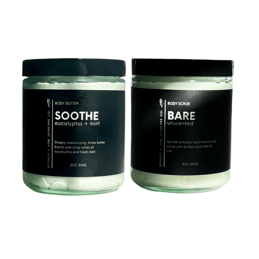 Soothe Body Butter + Body Scrub - Branch + Vine Skincare Co. - Bath & Body Set