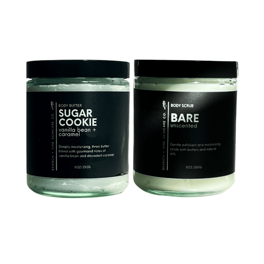 Sugar Cookie Body Butter + Body Scrub - Branch + Vine Skincare Co. - Bath & Body Set